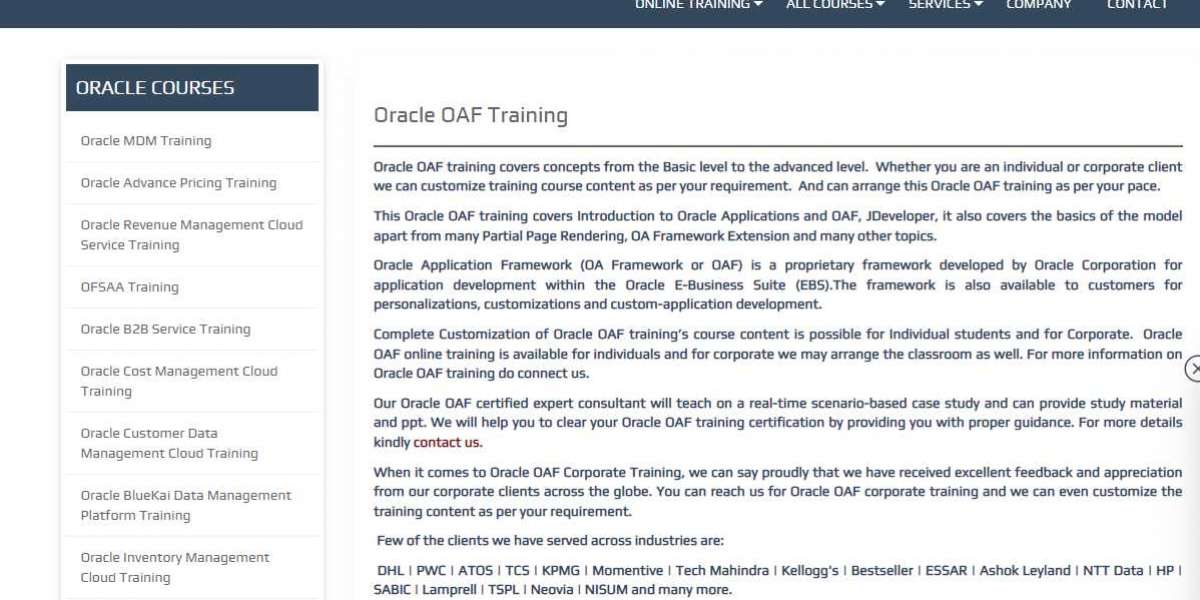 Oracle OAF training covers Introduction to Oracle Applications
