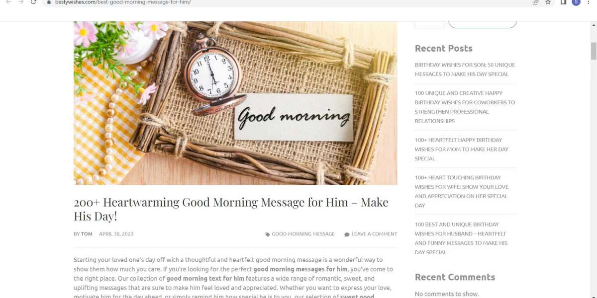 Good morning message for him